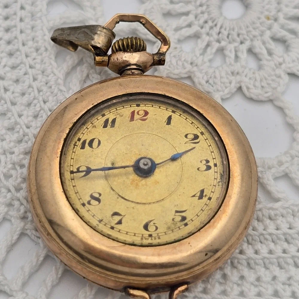 Antique A Schild Swiss Pocket Watch Gold Filled G Ducommun Case 1915 Non Running